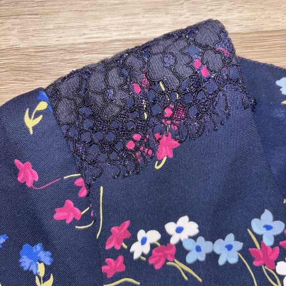 Ann Taylor Navy Dress with Floral Accents - Picture 2 of 5